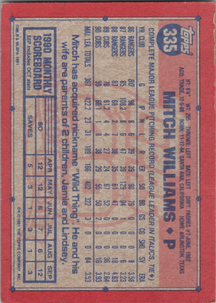 Topps 1991 (Karten 501 bis 750) - Bild 10 von 266