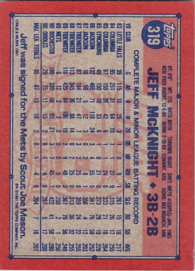 1991 Topps (Karten 251 bis 500) - Bild 216 von 222