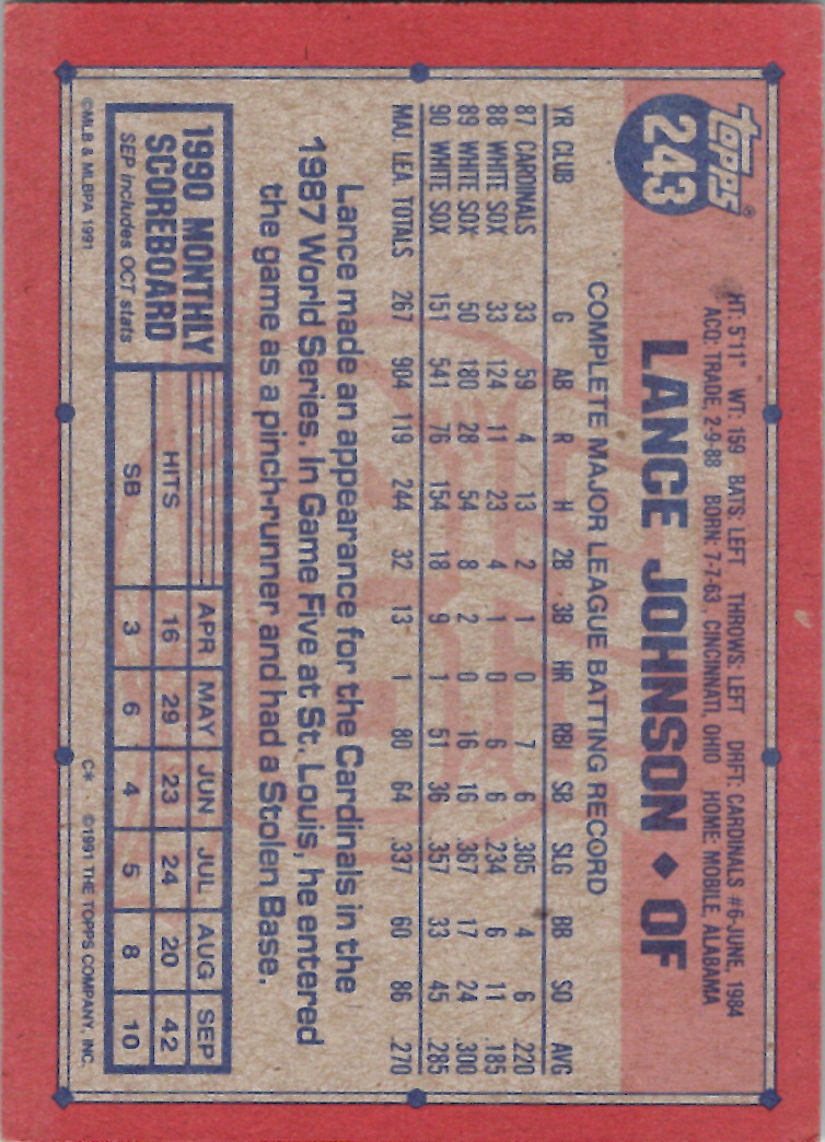 1991 Topps (Karten 251 bis 500) - Bild 104 von 222