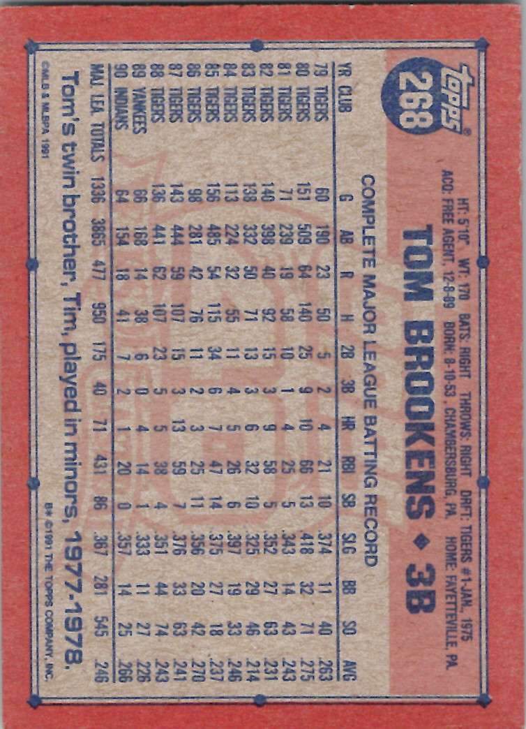 1991 Topps (Karten 251 bis 500) - Bild 134 von 222