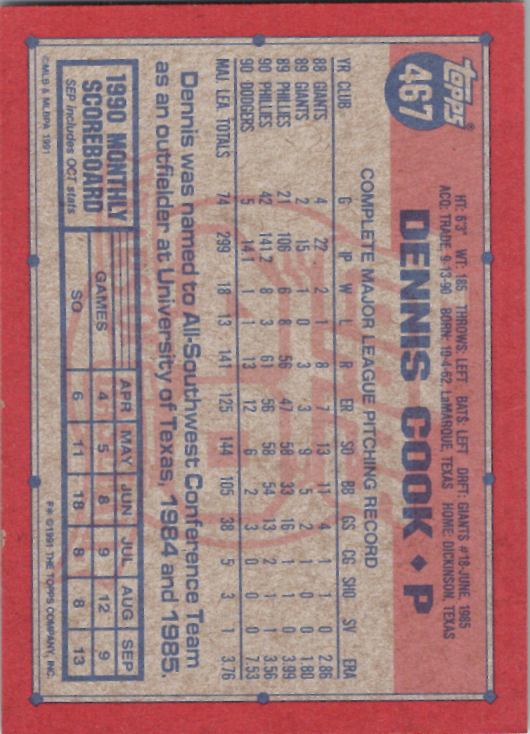 Topps 1991 (Karten 501 bis 750) - Bild 210 von 266