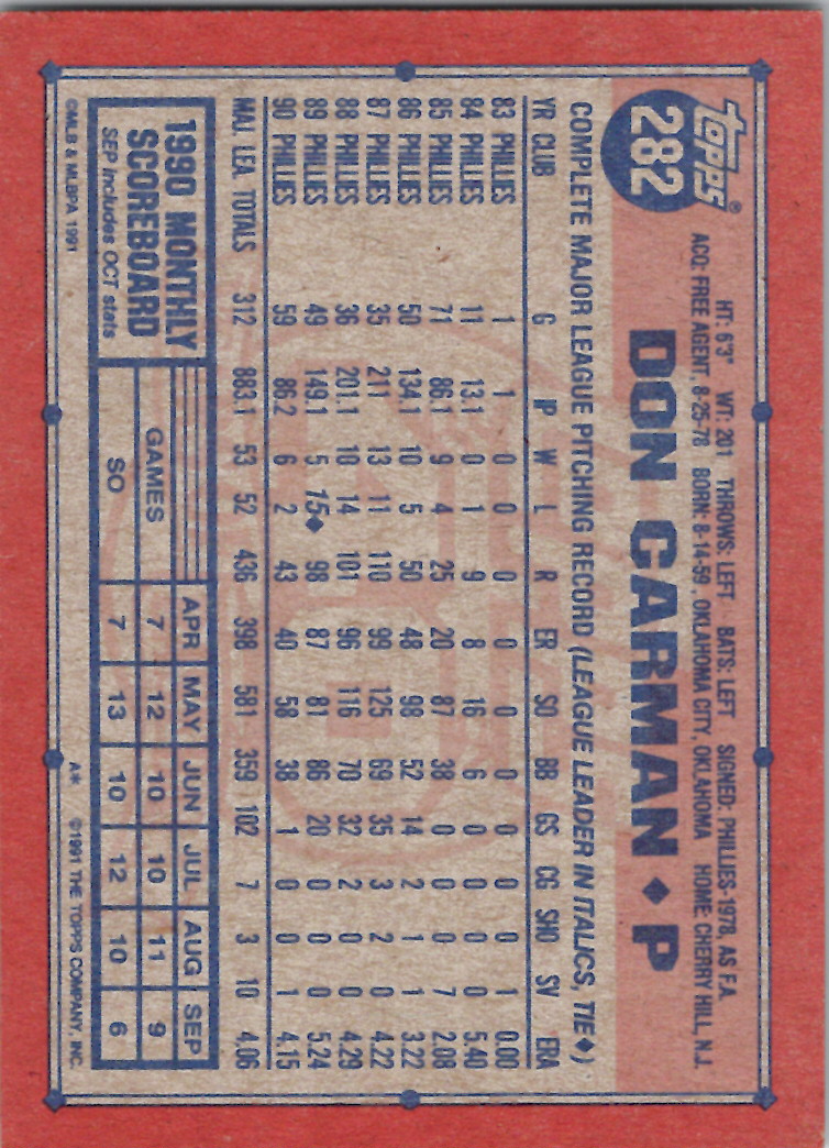 1991 Topps (Karten 251 bis 500) - Bild 156 von 222