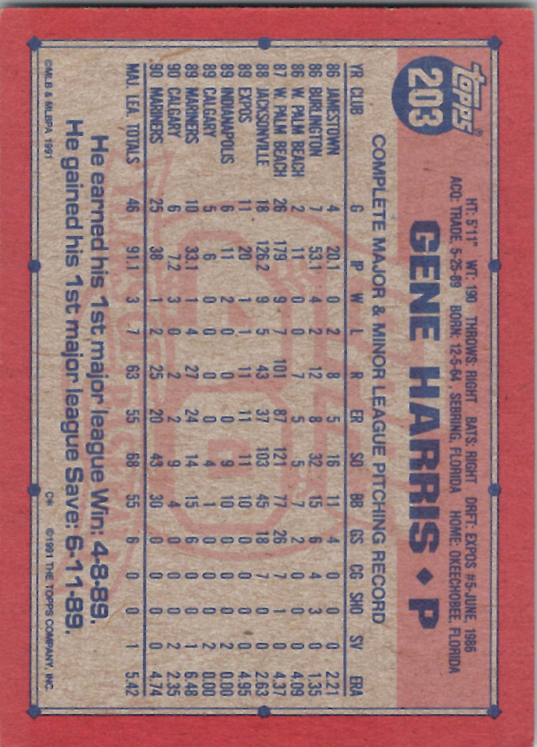 1991 Topps (Karten 251 bis 500) - Bild 44 von 222