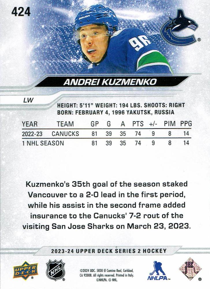 2023-24 Upper Deck (Karten 251 bis 500) - Bild 62 von 68
