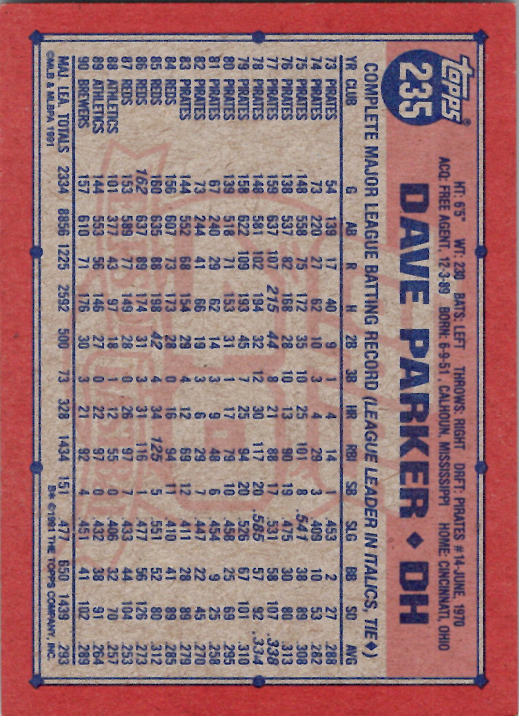 1991 Topps (Karten 251 bis 500) - Bild 96 von 222