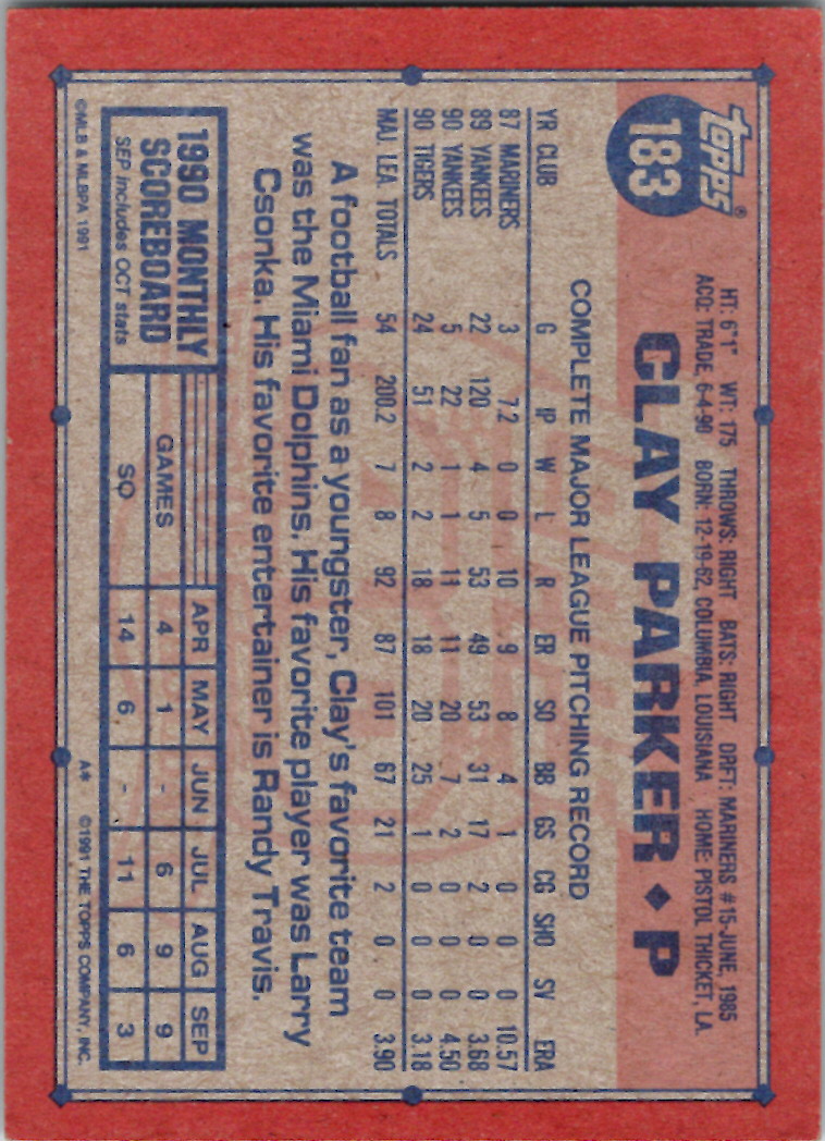 1991 Topps (Karten 251 bis 500) - Bild 14 von 222