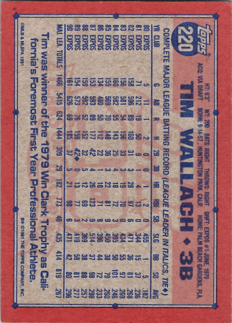 1991 Topps (Karten 251 bis 500) - Bild 72 von 222