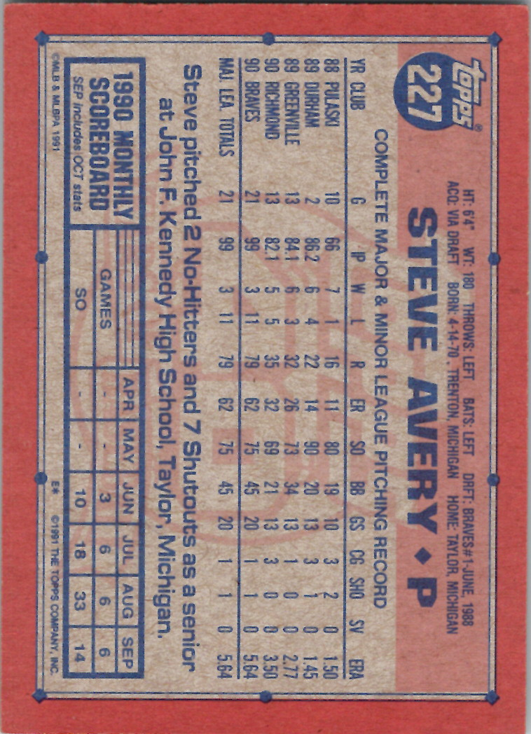 1991 Topps (Karten 251 bis 500) - Bild 80 von 222