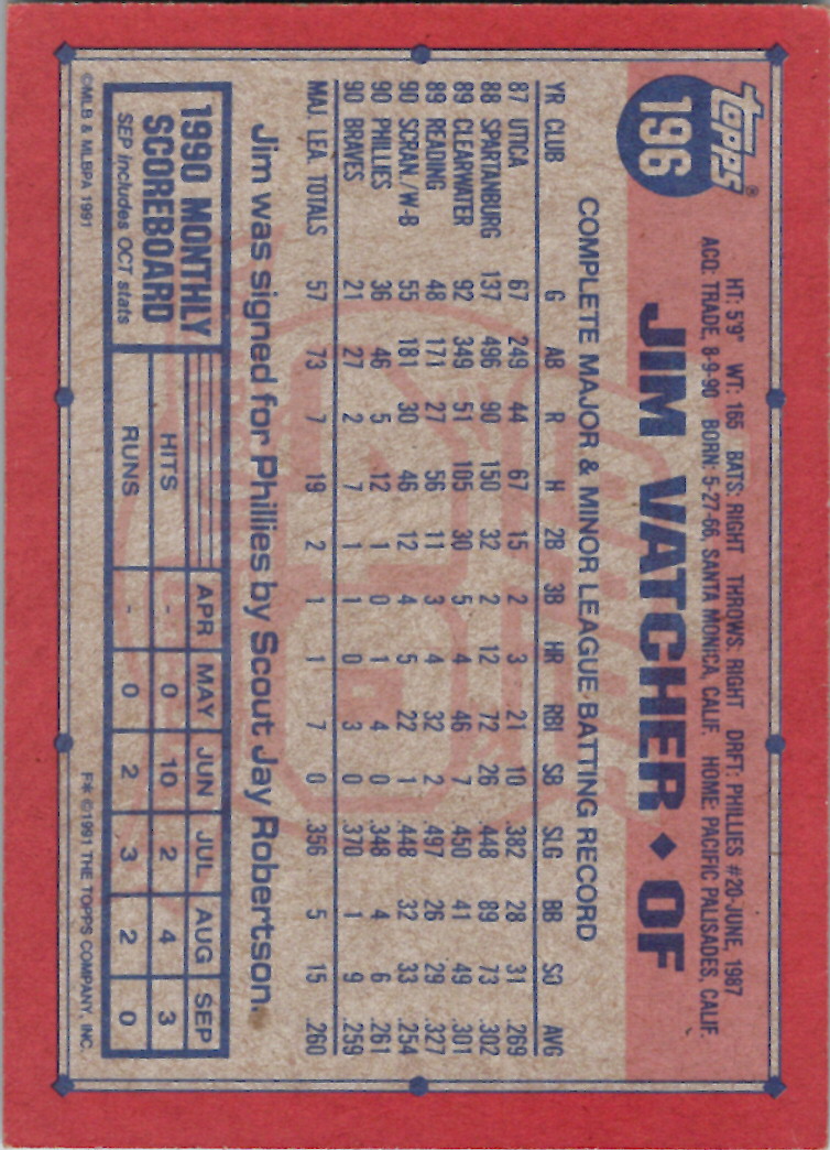 1991 Topps (Karten 251 bis 500) - Bild 32 von 222