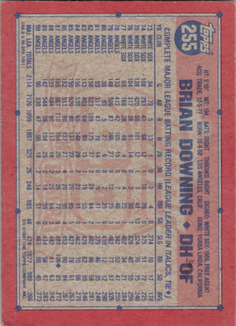 1991 Topps (Karten 251 bis 500) - Bild 122 von 222