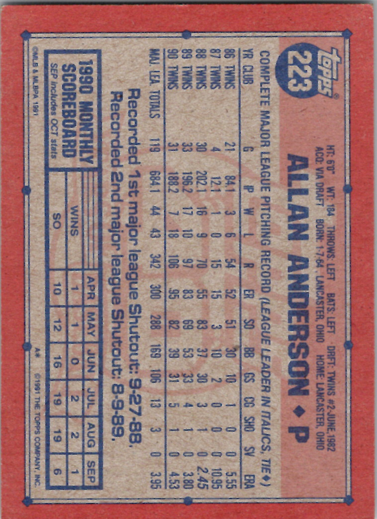 1991 Topps (Karten 251 bis 500) - Bild 78 von 222