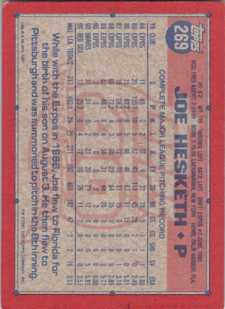1991 Topps (Karten 251 bis 500) - Bild 136 von 222
