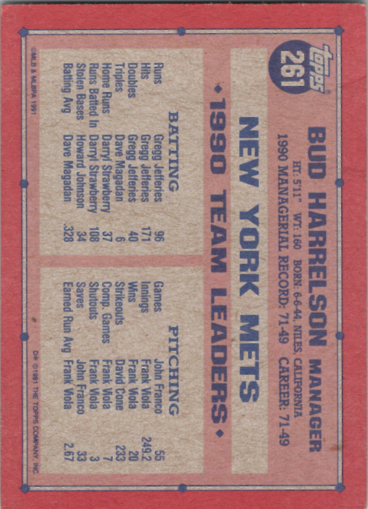 1991 Topps (Karten 251 bis 500) - Bild 130 von 222
