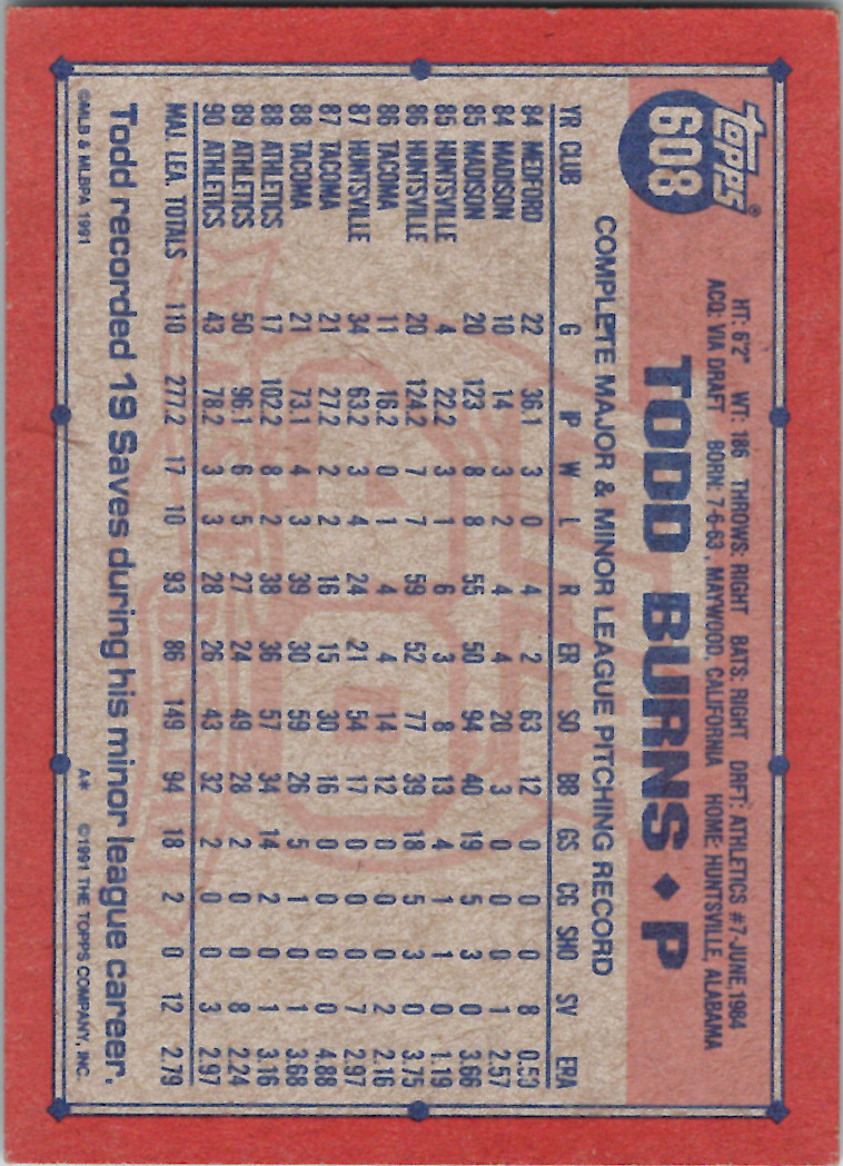1991 Topps (Karten 751 bis 1000) - Bild 140 von 243