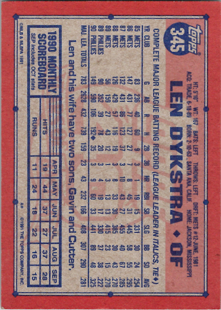 Topps 1991 (Karten 501 bis 750) - Bild 26 von 266