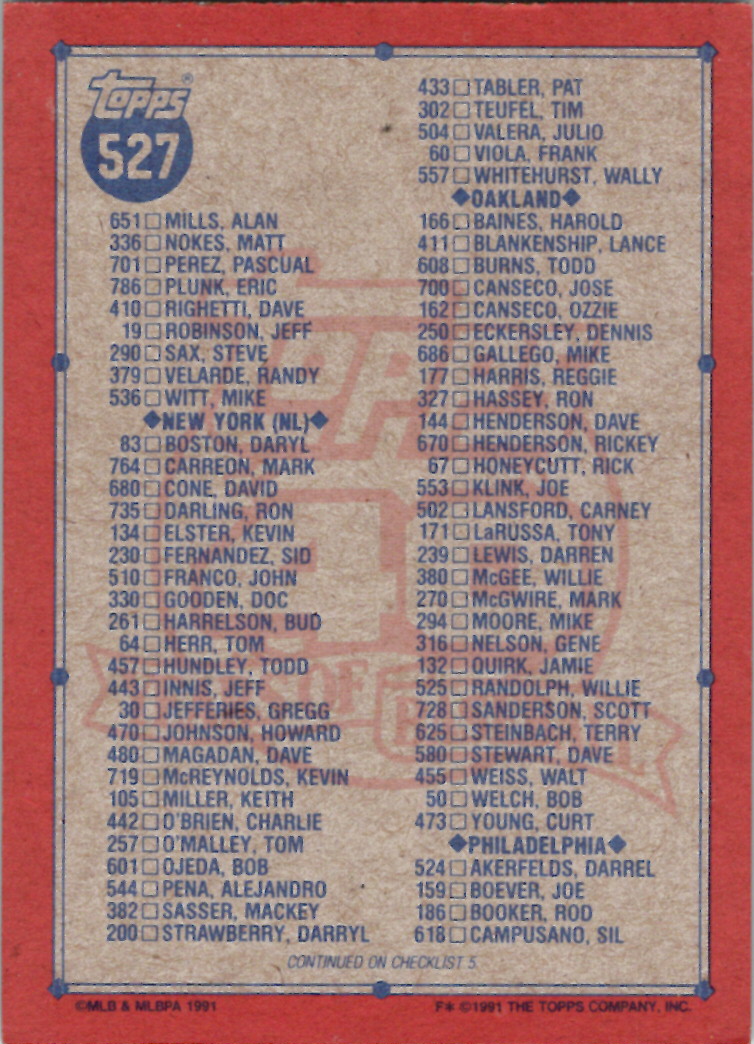 1991 Topps (Karten 751 bis 1000) - Bild 22 von 243