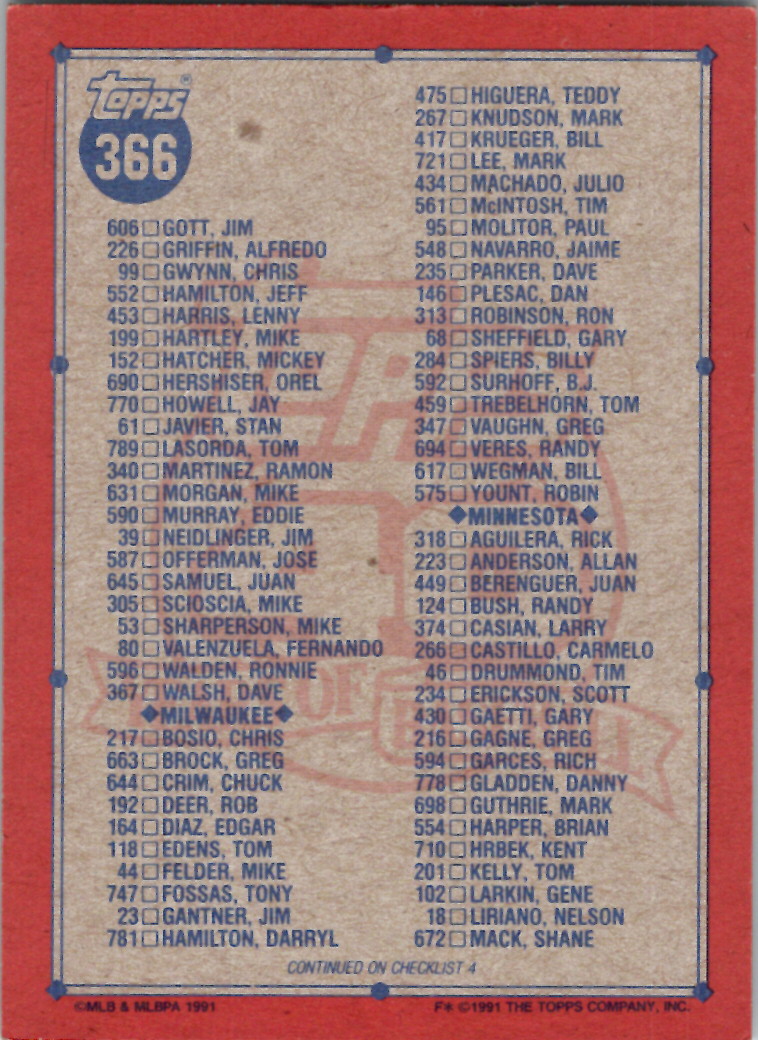 Topps 1991 (Karten 501 bis 750) - Bild 58 von 266