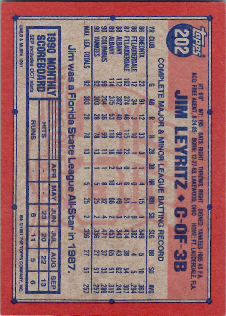 1991 Topps (Karten 251 bis 500) - Bild 42 von 222