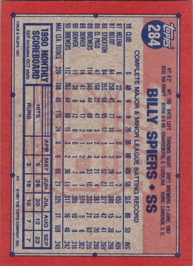 1991 Topps (Karten 251 bis 500) - Bild 160 von 222