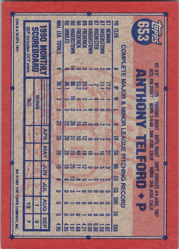 1991 Topps (Karten 751 bis 1000) - Bild 205 von 243