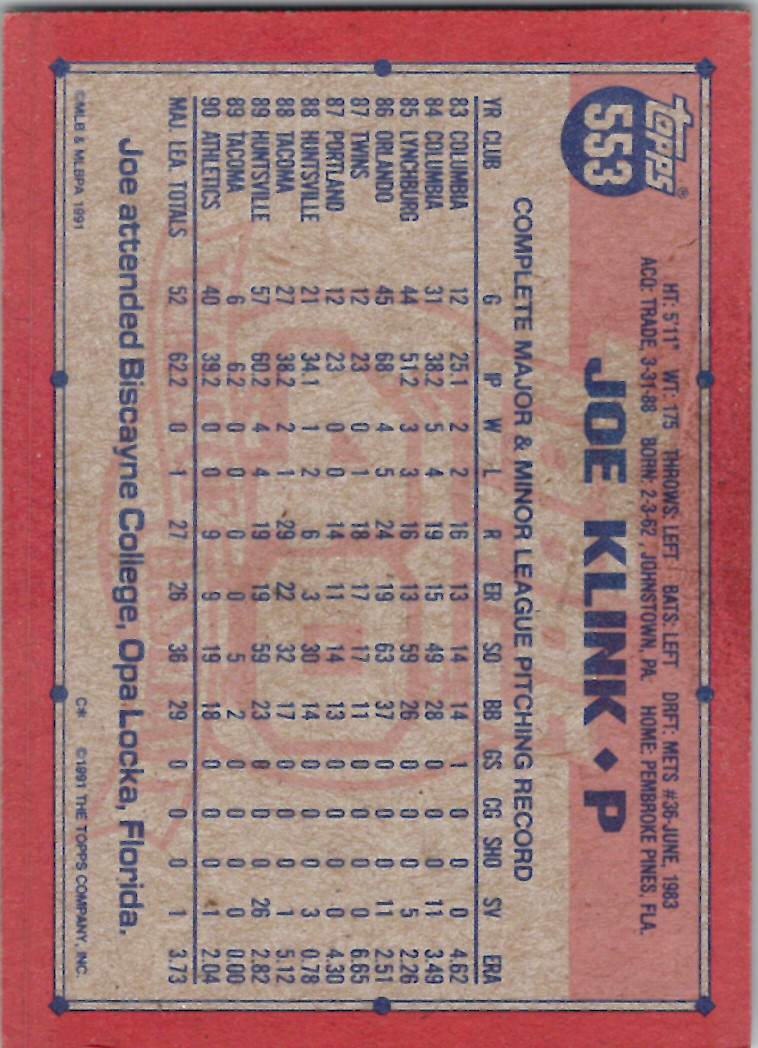 1991 Topps (Karten 751 bis 1000) - Bild 58 von 243