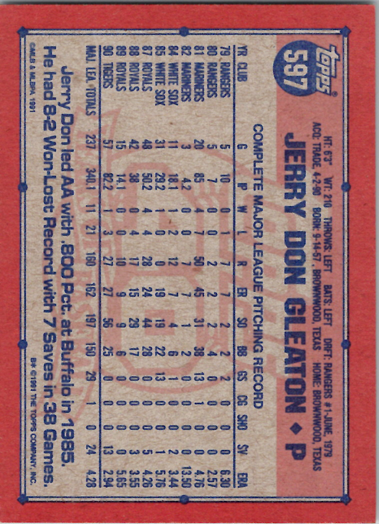 1991 Topps (Karten 751 bis 1000) - Bild 124 von 243