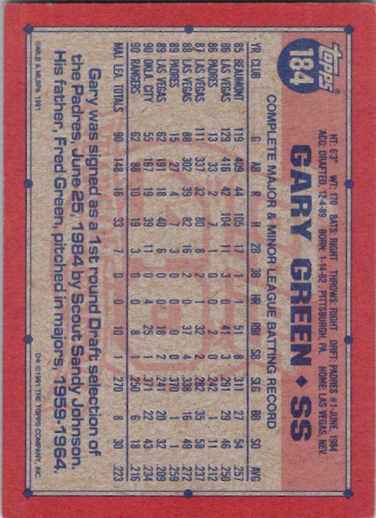 1991 Topps (Karten 251 bis 500) - Bild 16 von 222