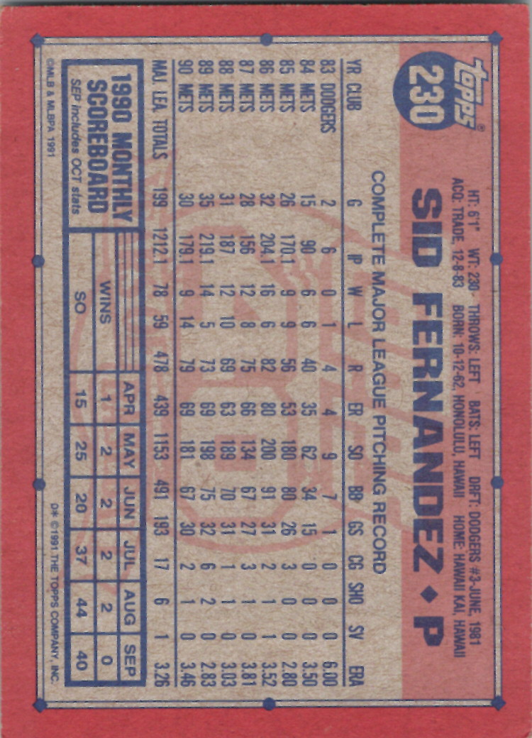 1991 Topps (Karten 251 bis 500) - Bild 86 von 222