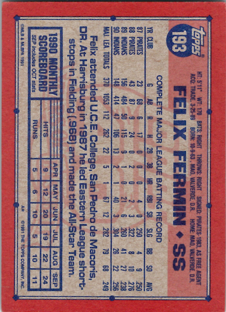 1991 Topps (Karten 251 bis 500) - Bild 28 von 222