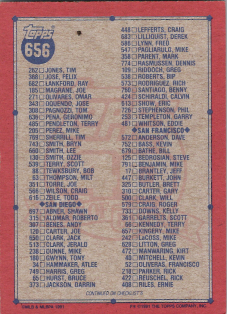 1991 Topps (Karten 751 bis 1000) - Bild 211 von 243