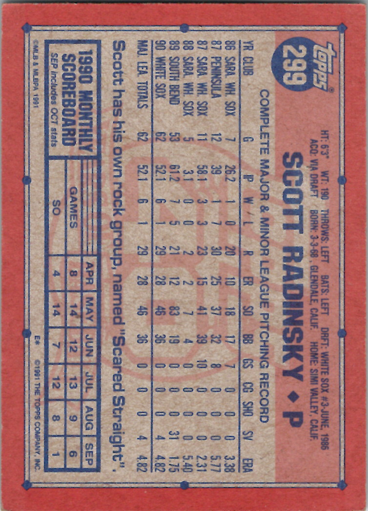 1991 Topps (Karten 251 bis 500) - Bild 186 von 222