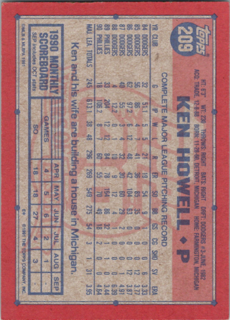 1991 Topps (Karten 251 bis 500) - Bild 56 von 222