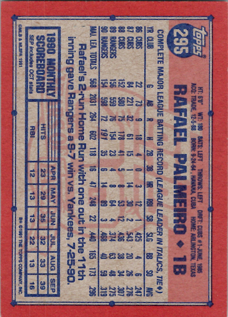 1991 Topps (Karten 251 bis 500) - Bild 178 von 222