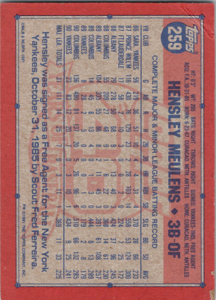 1991 Topps (Karten 251 bis 500) - Bild 126 von 222