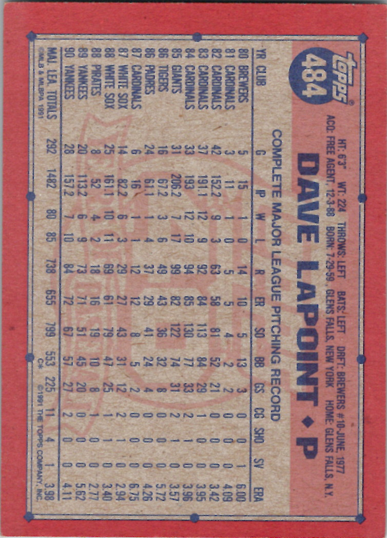 Topps 1991 (Karten 501 bis 750) - Bild 236 von 266