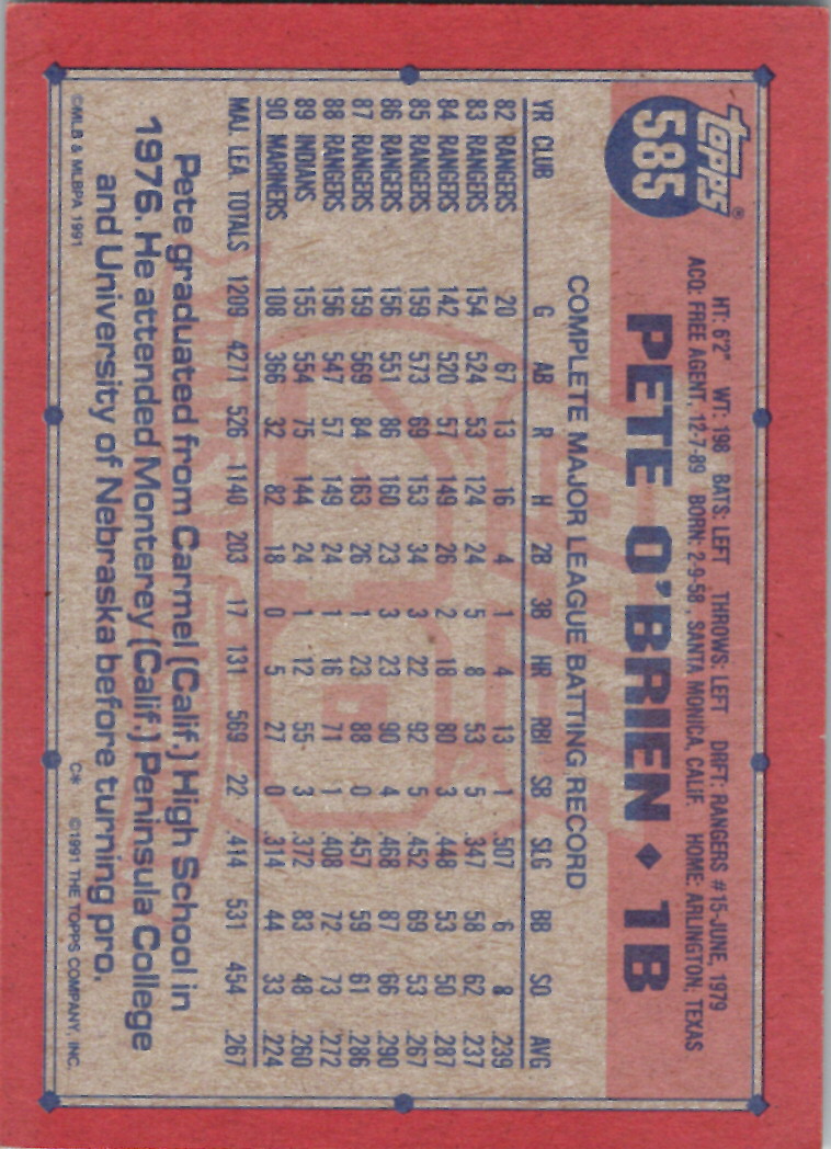 1991 Topps (Karten 751 bis 1000) - Bild 106 von 243