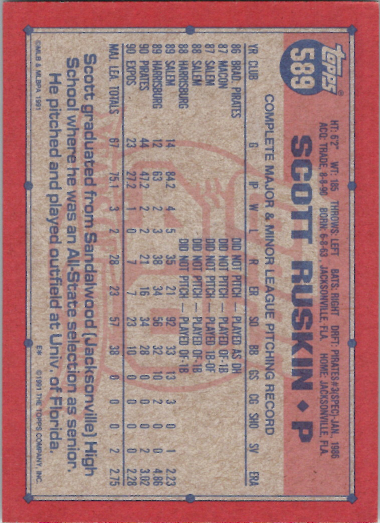 1991 Topps (Karten 751 bis 1000) - Bild 114 von 243
