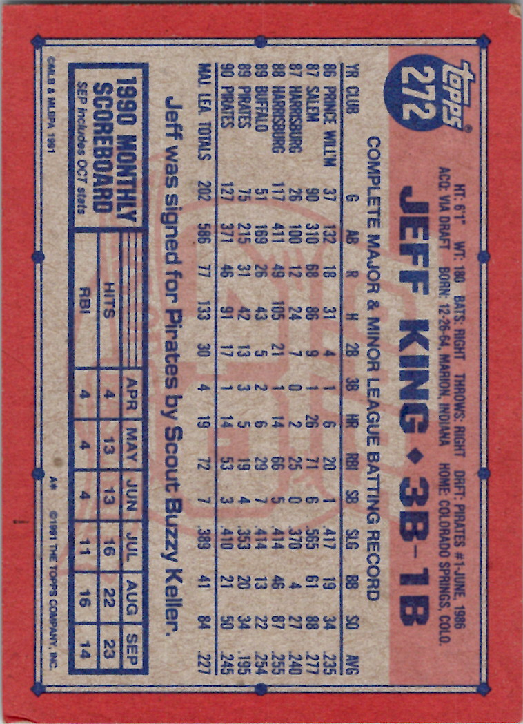 1991 Topps (Karten 251 bis 500) - Bild 140 von 222