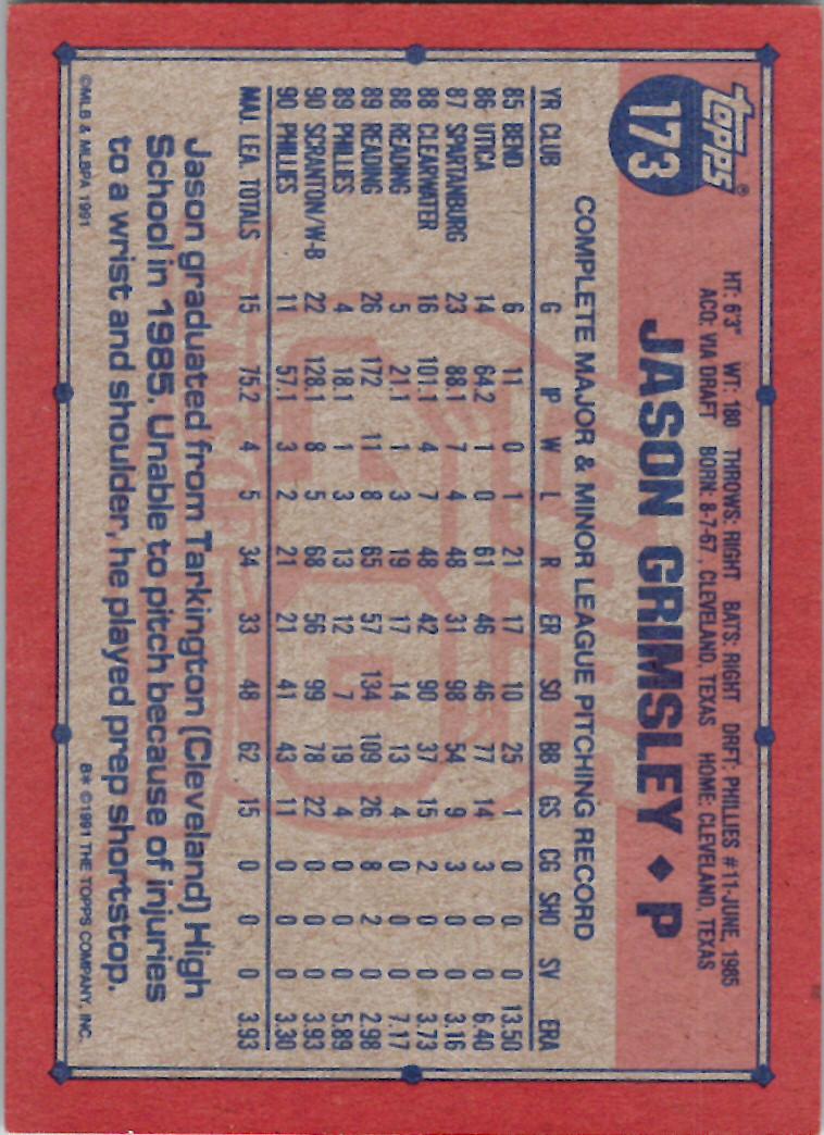 1991 Topps (Karten 251 bis 500) - Bild 2 von 222