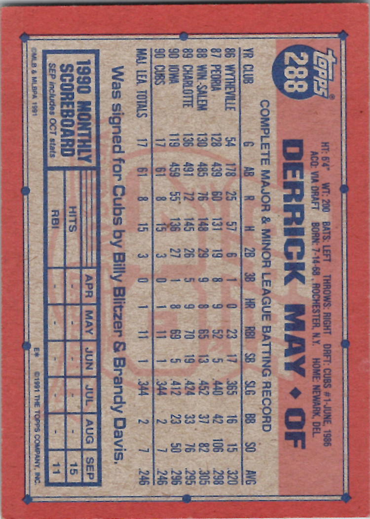 1991 Topps (Karten 251 bis 500) - Bild 168 von 222