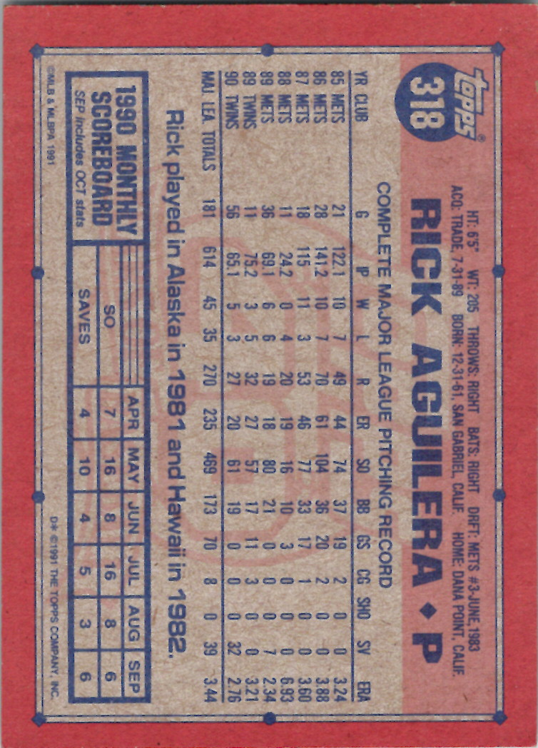 1991 Topps (Karten 251 bis 500) - Bild 214 von 222