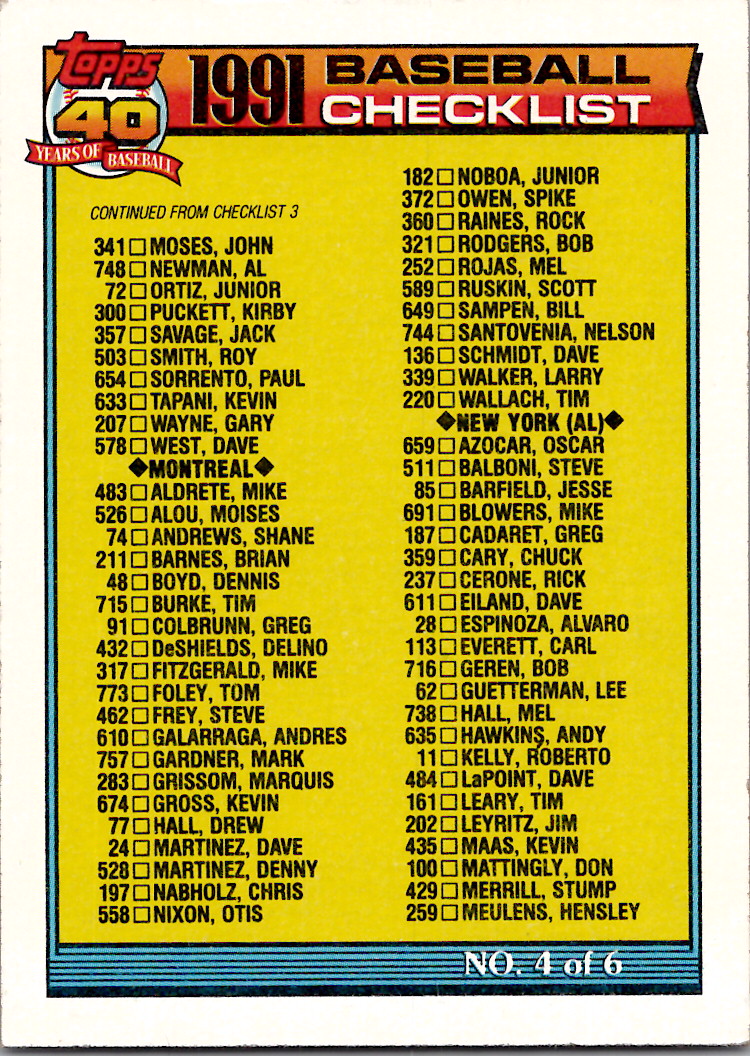 1991 Topps (Karten 751 bis 1000) - Bild 21 von 243